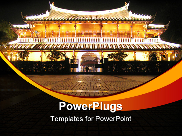 PowerPoint PPT Template called ChinesePagoda about chinese pagoda 