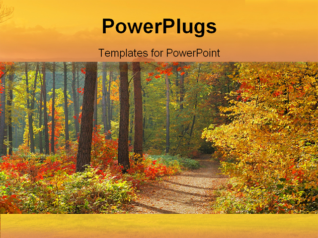 PowerPoint Templates nature autum landscape trees yellow orange nature 