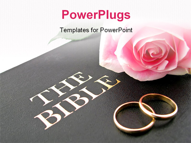 PowerPoint PPT Template called TheBible about wedding event and 