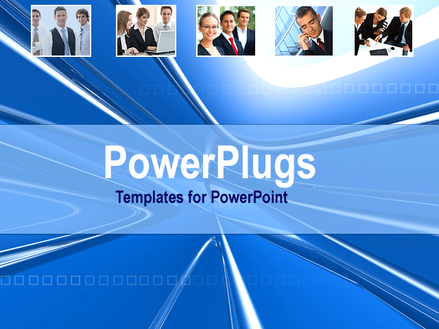 PowerPoint Template With <span>a Number of People in the Figures with Bluish Background</span>