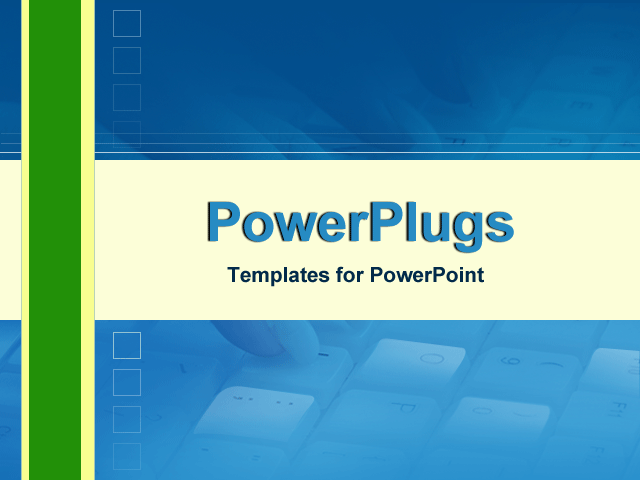 PowerPoint Template With <span>Hand on Keyboard with Animated Blue Background</span>