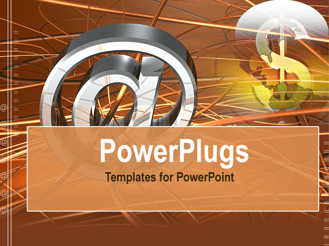 PowerPoint Template With <span>the Symbol @ with a Dollar Sign in the Background</span>