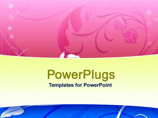 PowerPoint Template With <span>Abstract Depiction of Pink and Blue Floral Design Background</span>