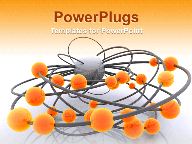 PowerPoint Template With <span>Animated Digital Network with Orange Glowing Balls on Gray Cables that are Connected to a Gray Ball</span>