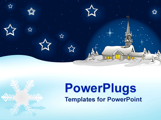 PowerPoint Template With <span>a House and a Number of Stars in the Background</span>