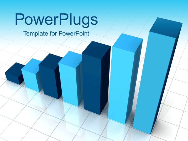 PowerPoint Template With <span>Animated Bar Chart Flashing Shades of Blue</span>