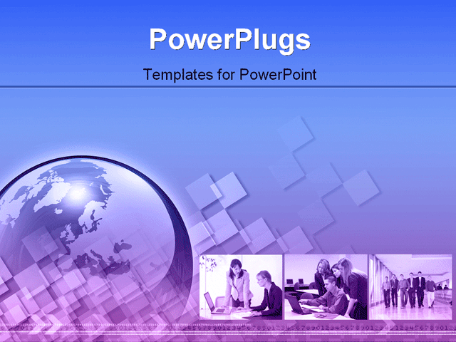 PowerPoint Template With <span>a Corporate Business Office Setting with an Earth Globe</span>