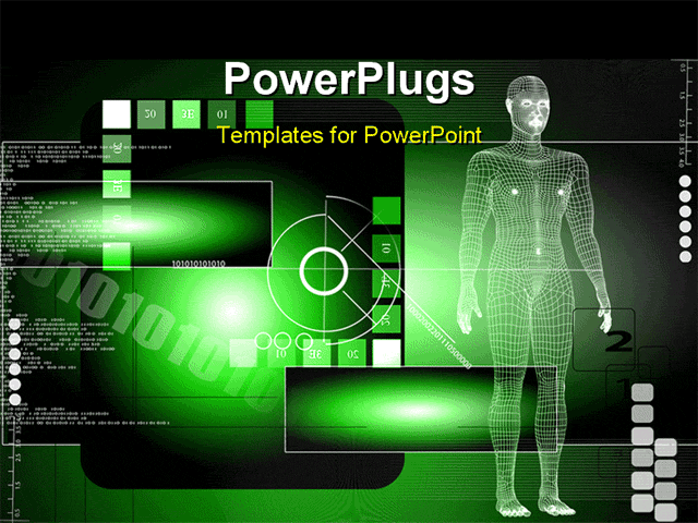 PowerPoint Template With <span>a Human Depiction in 3D with Abstract Background</span>