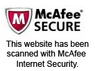 This website has been scanned with McAfee Internet Security.